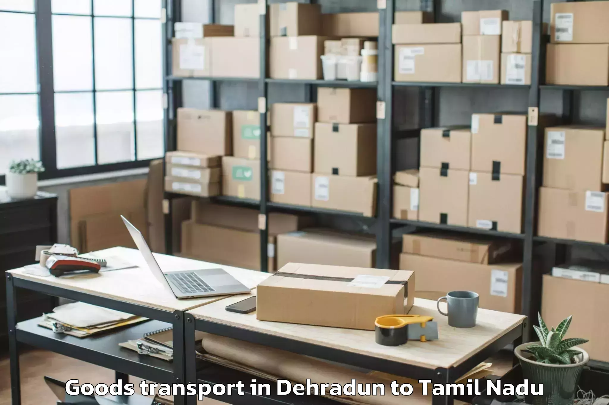 Book Dehradun to Memalur Goods Transport